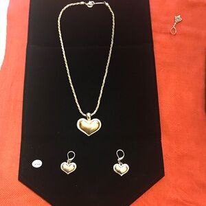 Gold Heart Necklace and Earring Set - Mother’s Day Gift